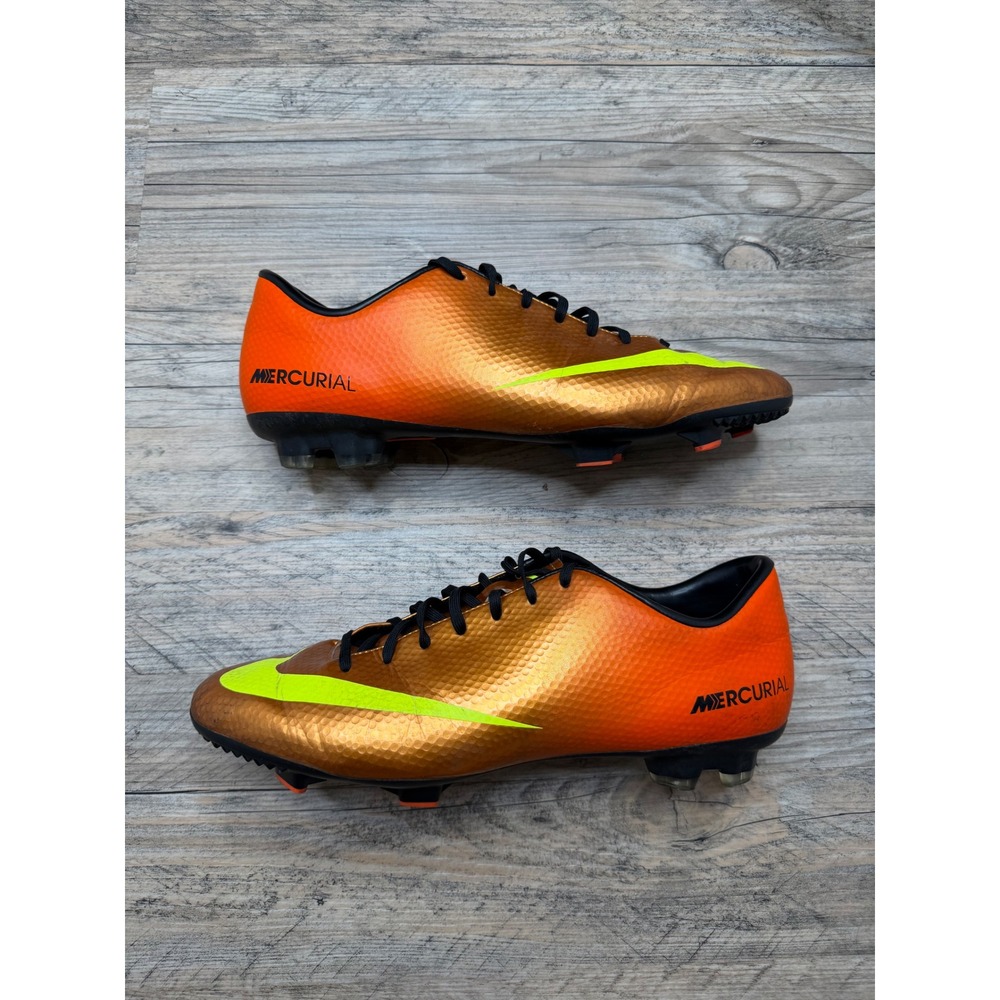 Nike Mercurial Victory IV FG Soccer Cleats Sunset Orange 555613-778 Mens 11.5